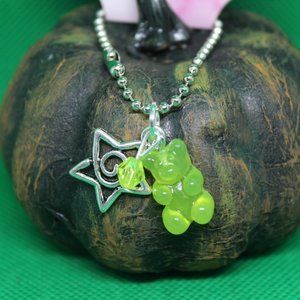 Neon Gummy Bear Star Keychain Charm Zipper Pull Witch